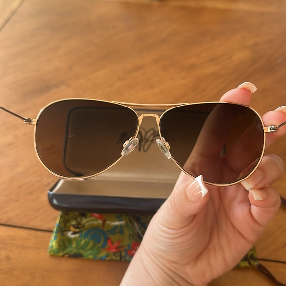 Maui Jim Titanium Mavericks Aviator Sunglasses - Gold HS264-16 main image 2